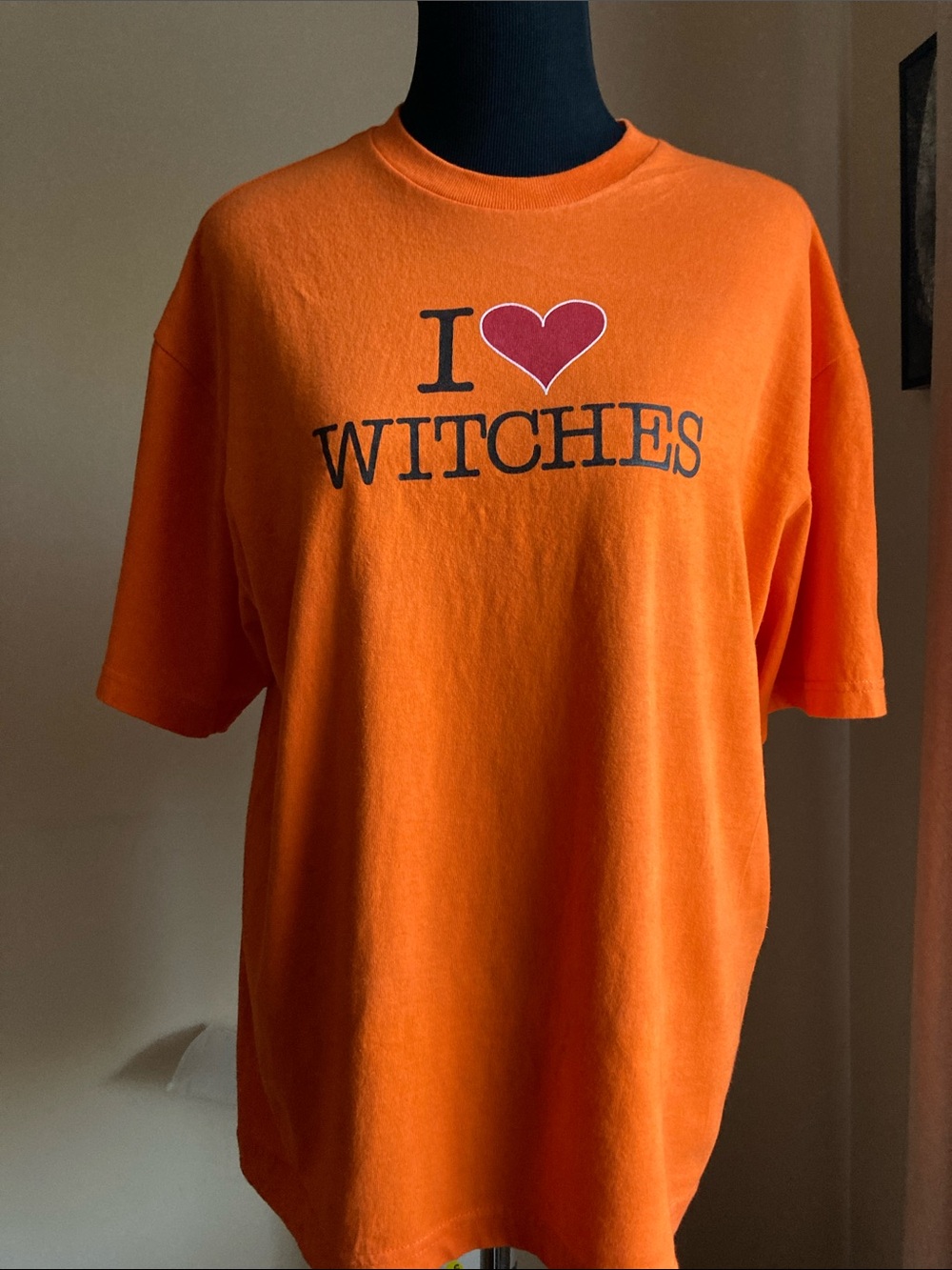 Orange 'I Love Witches' Graphic Short-Sleeve Tee